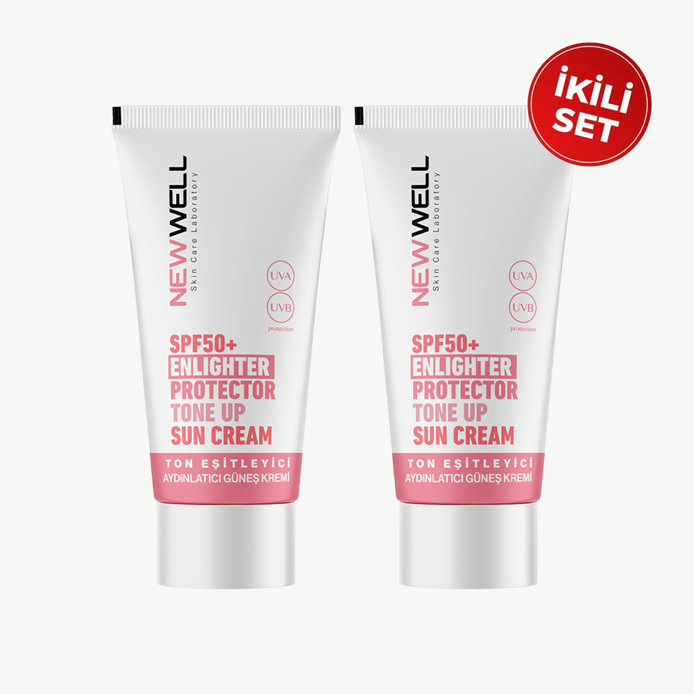 Ton Eşitleyici Yüksek Koruma Etkili Spf 50+ Aydınlatıcı Pembe Yüz Güneş Kremi 50 ml - 2 Adet