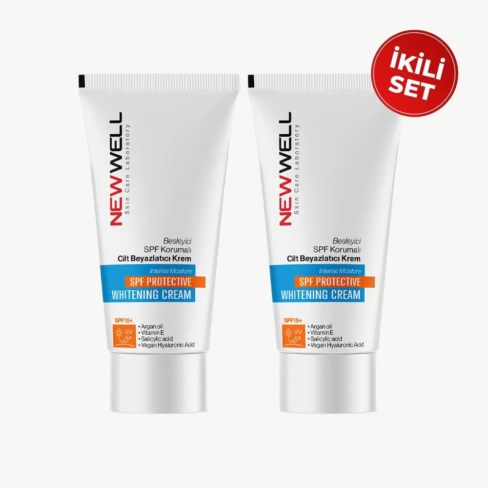 Besleyici SPF Korumalı Cilt Beyazlatıcı Krem 50 ml - 2 Adet | New Well