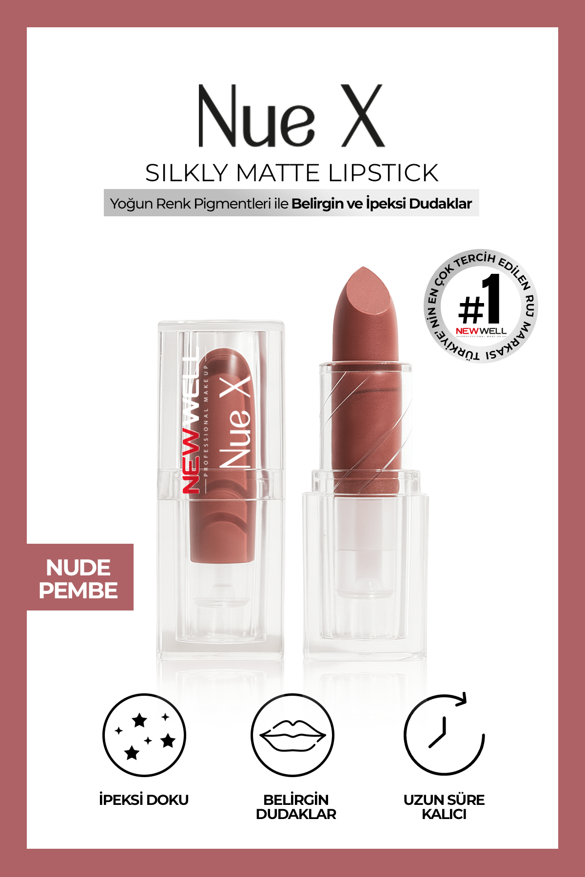 Nue X Silkly Matte Lipstick Nude Pembe 01