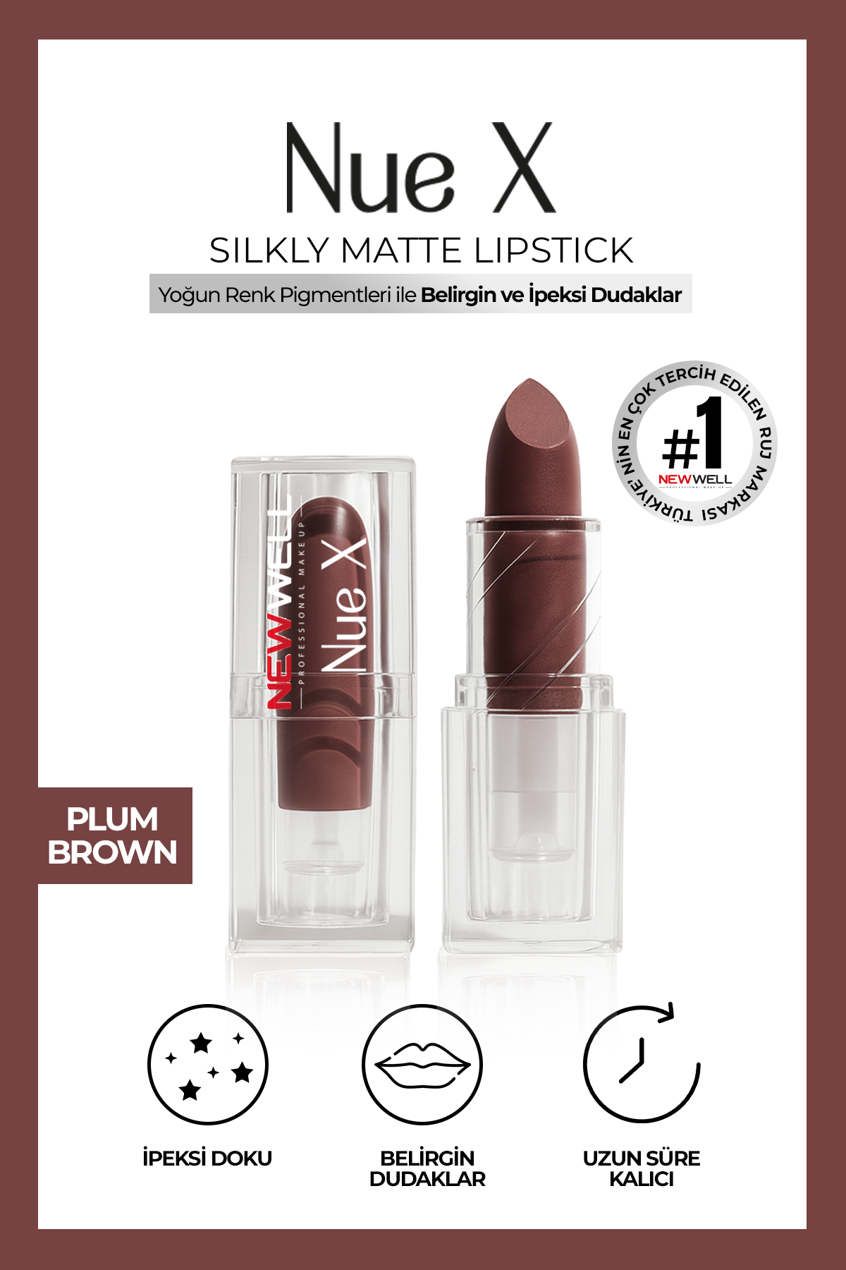 Nue X Silkly Matte Lipstick Plum Brown 05