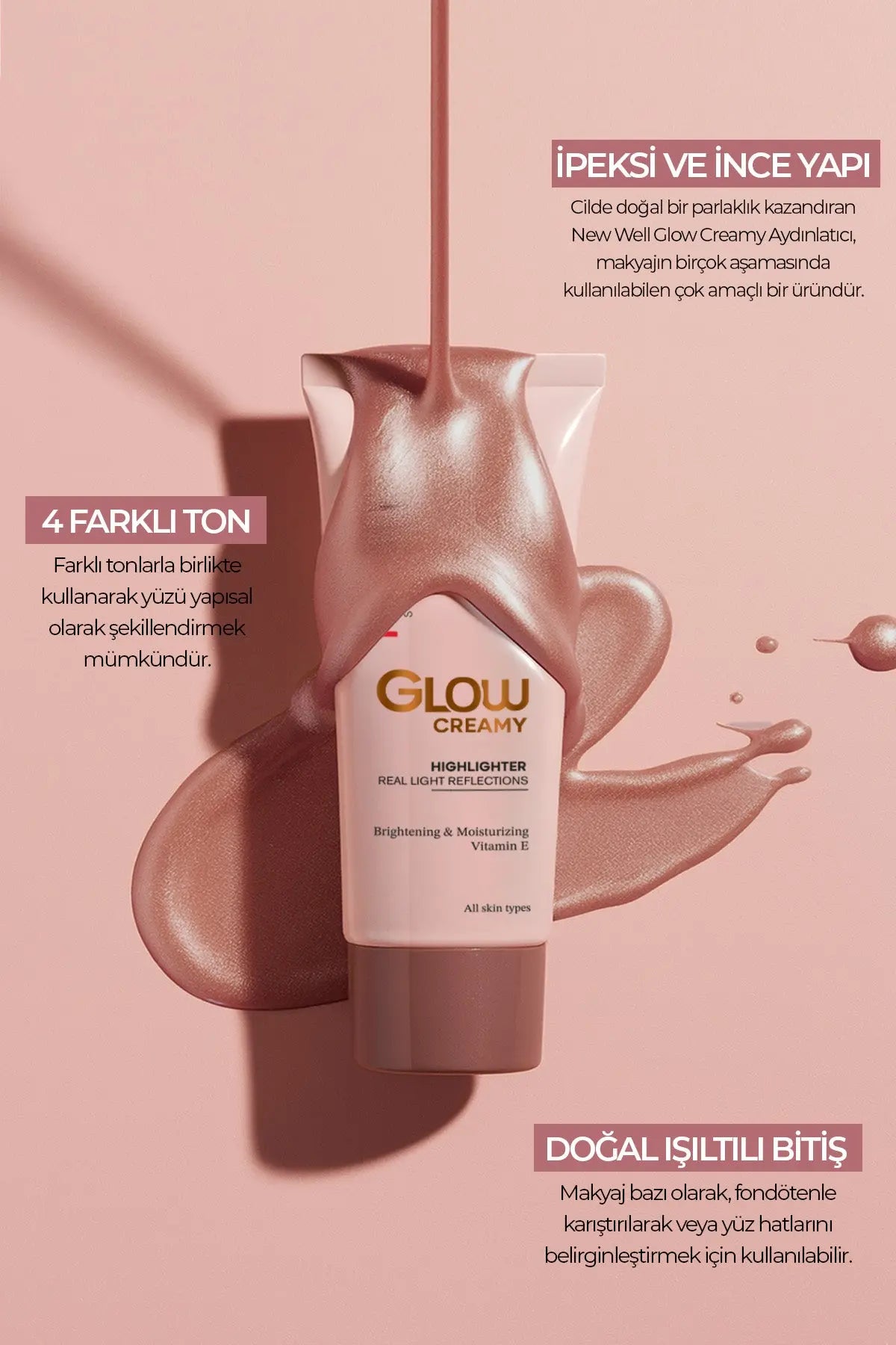 Glow Creamy Highlighter Doğal Işıltılı Krem Aydınlatıcı 30 ML Sandstone 04 New Well