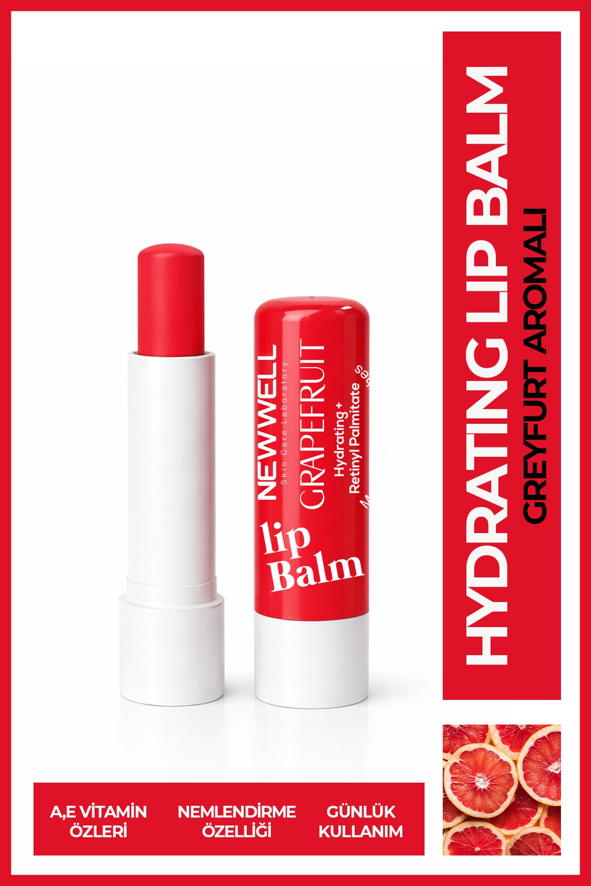 Grapefruit Hydrating Lip Balm – Greyfurt Aromalı Nemlendirici Dudak Bakım Kremi 4 gr