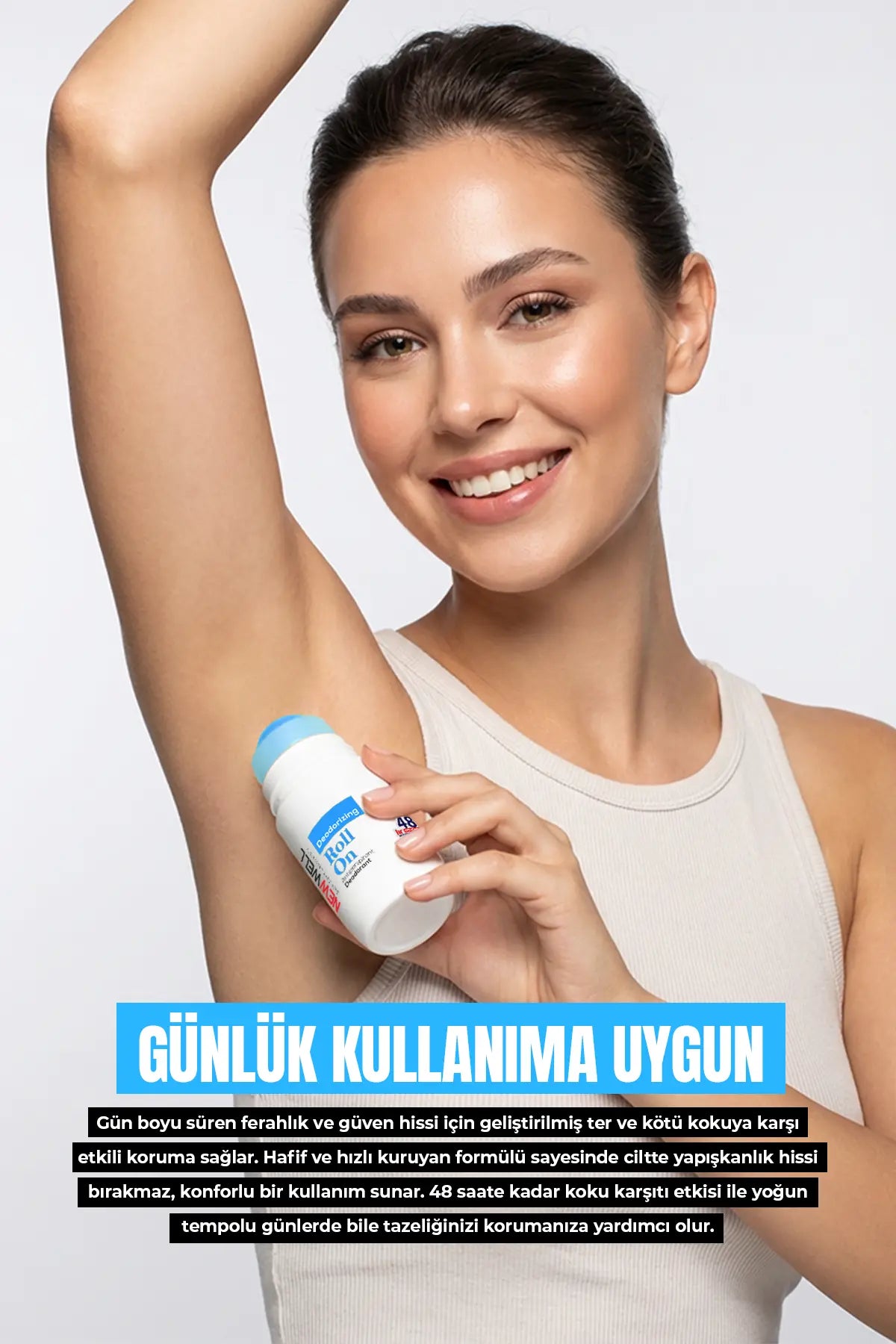 Deodorizing Roll On Terleme Önleyici Koltuk Altı Roll On (Mavi) 75 ML New Well