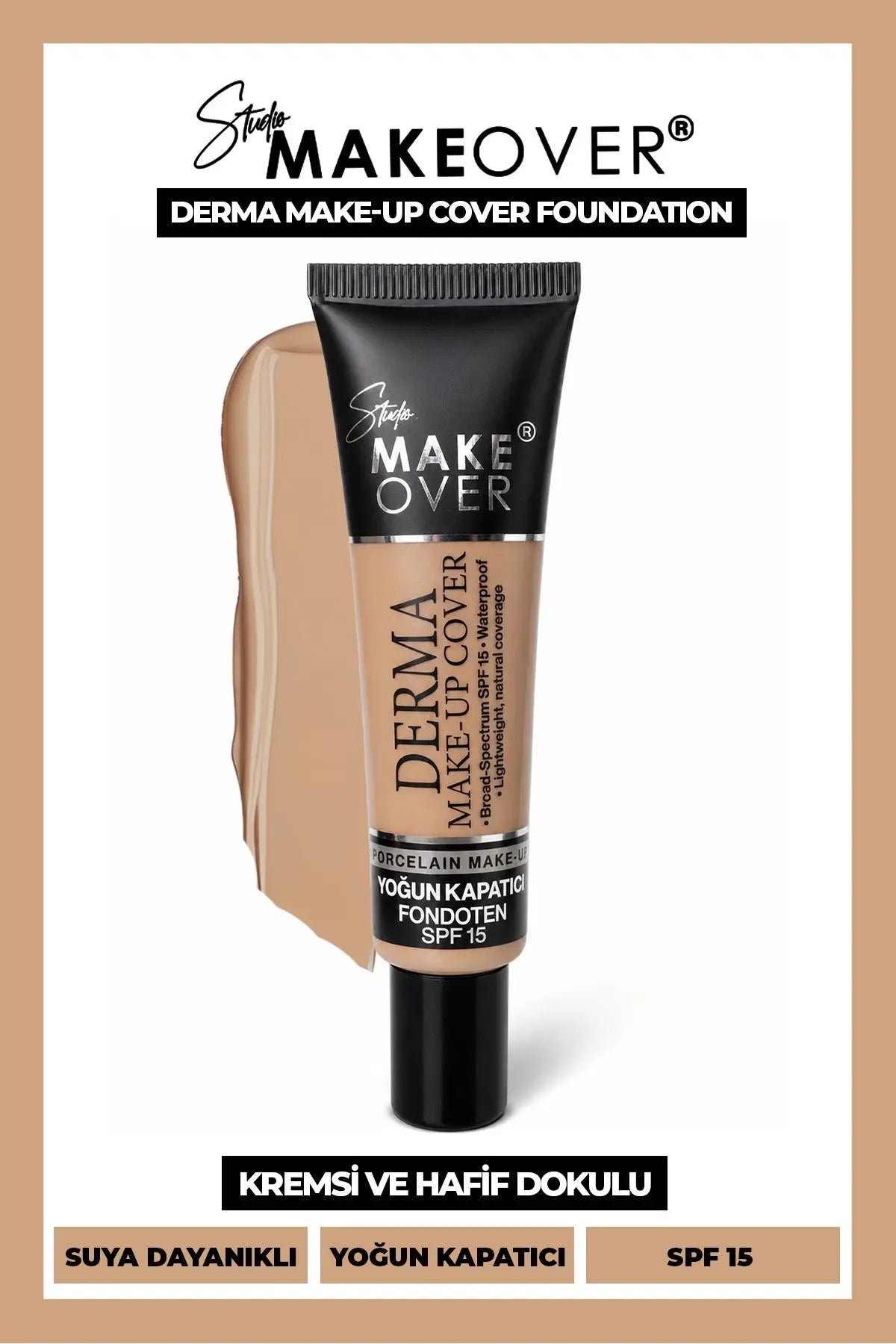 Studio MakeOver Derma Make-Up Cover Foundation Yoğun Kapatıcı Fondöten 03 40 ML