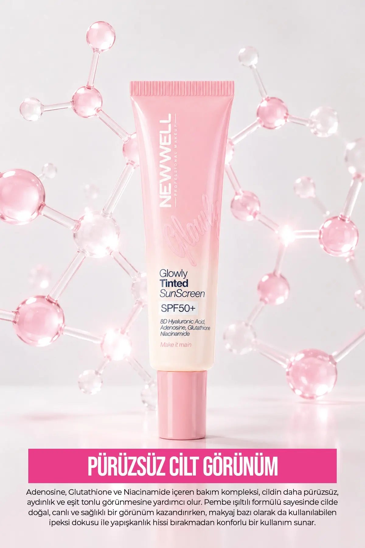 Glowly Tinted Mineral Sunscreen SPF50+ | Renkli Mineral Filtreli Güneş Koruyucu Krem 35 ML