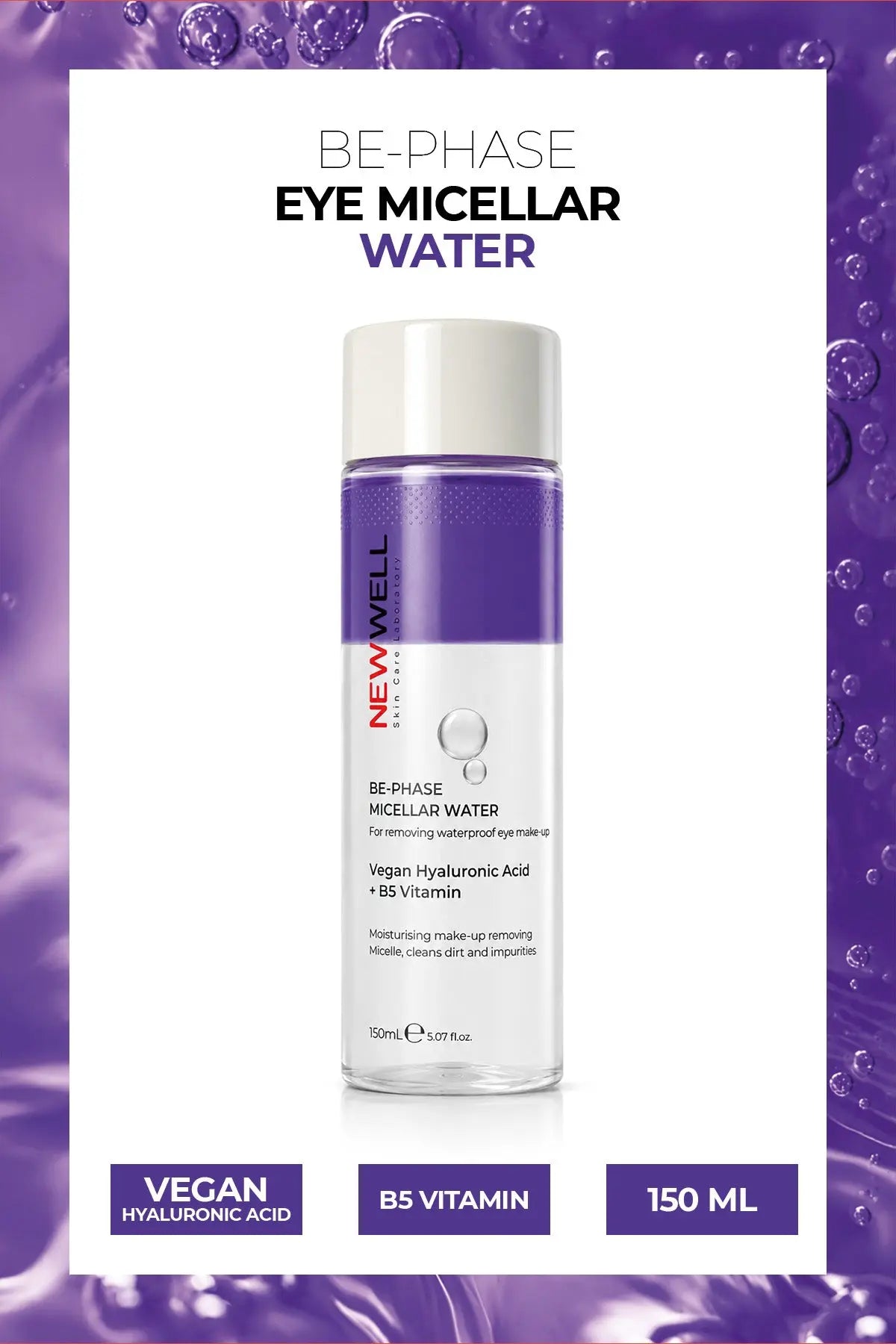 Be-Phase Eye Micellar Water Purple | Göz Makyaj Temizleme Suyu Mor 150 ml