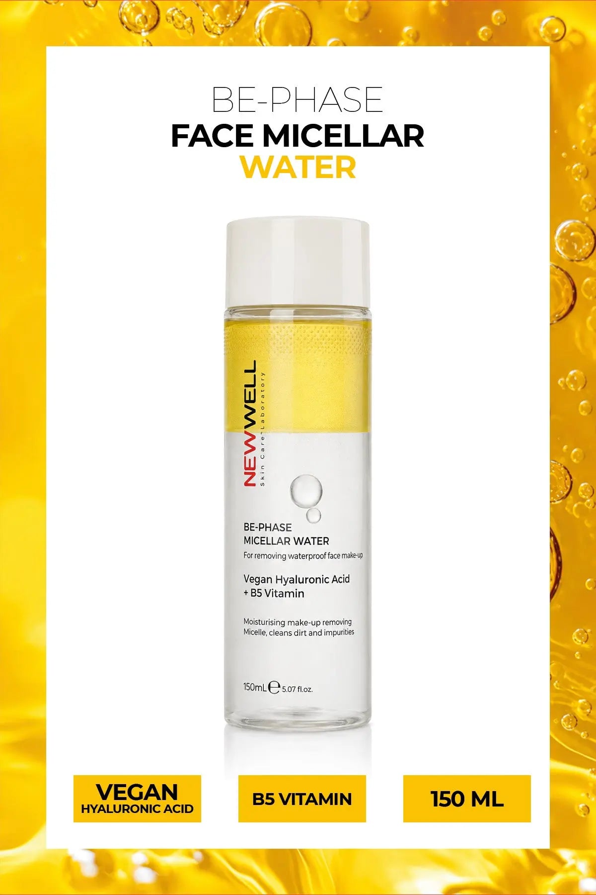 Be-Phase Face Micellar Water Yellow | Yüz Makyaj Temizleme Suyu Sarı 150 ml