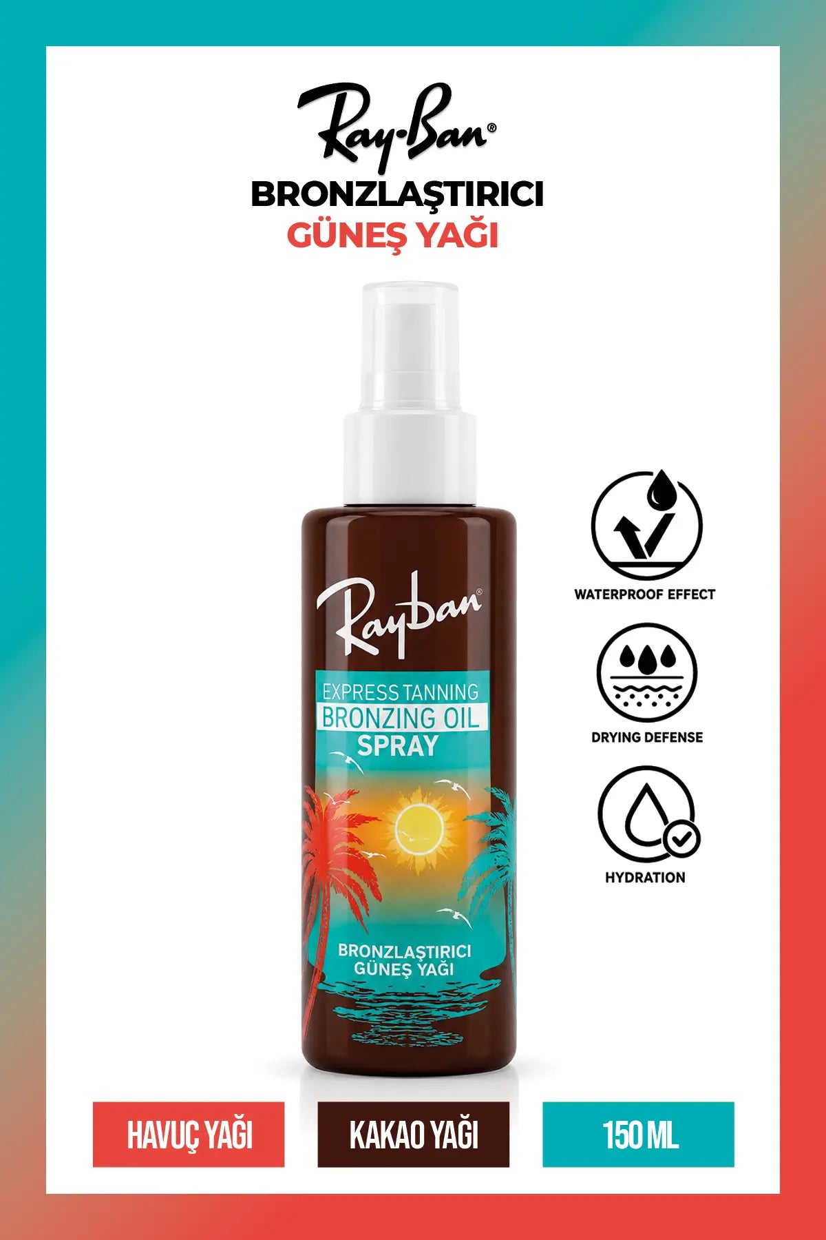 Rayban Express Tanning Bronzing Oil Spray | Bronzlaştırıcı Güneş Yağı Spreyi 150 ml