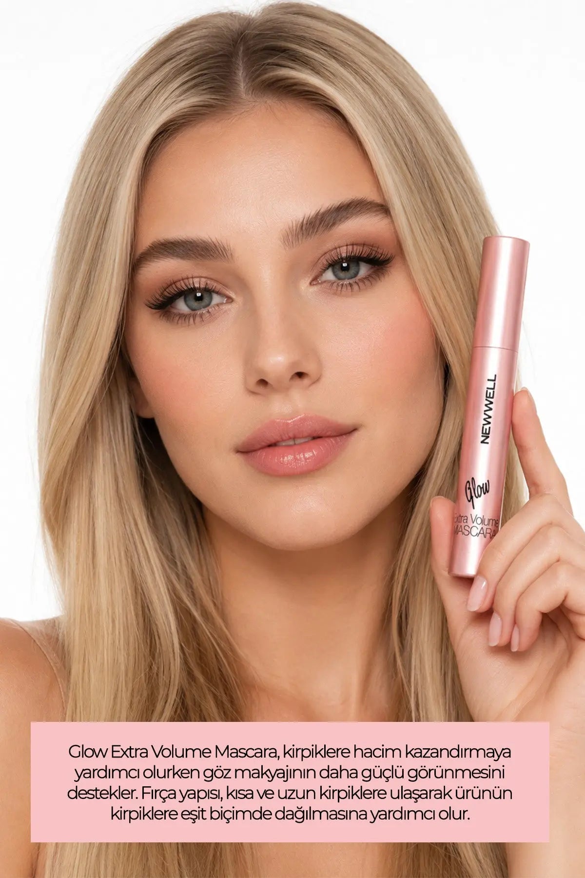 New Well Glow Extra Volume Mascara | Ekstra Hacim Veren Siyah Maskara 8 ml