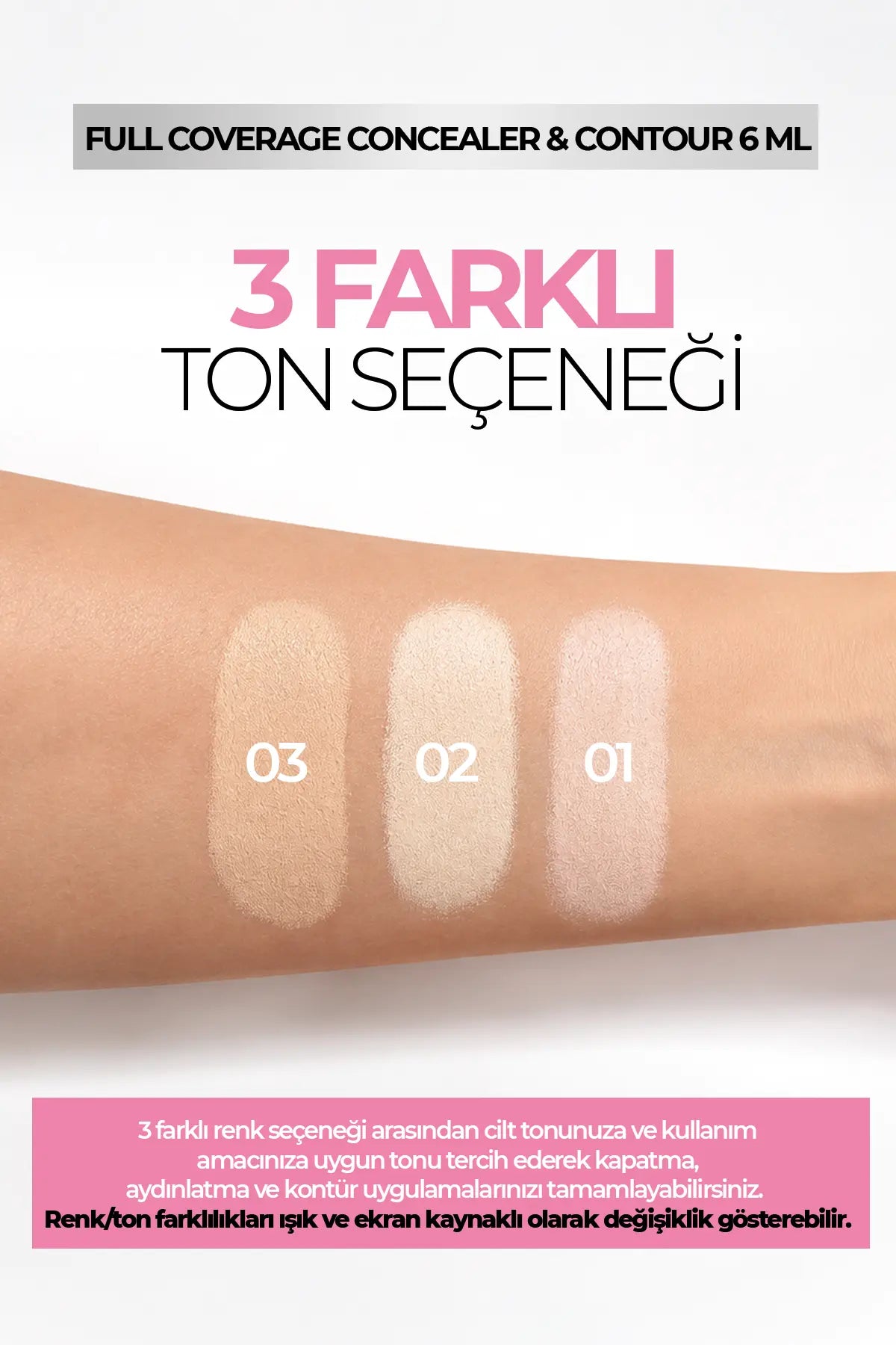 Full Coverage Concealer & Contour Sünger Uçlu Kapatıcı & Kontür 03 6 ml