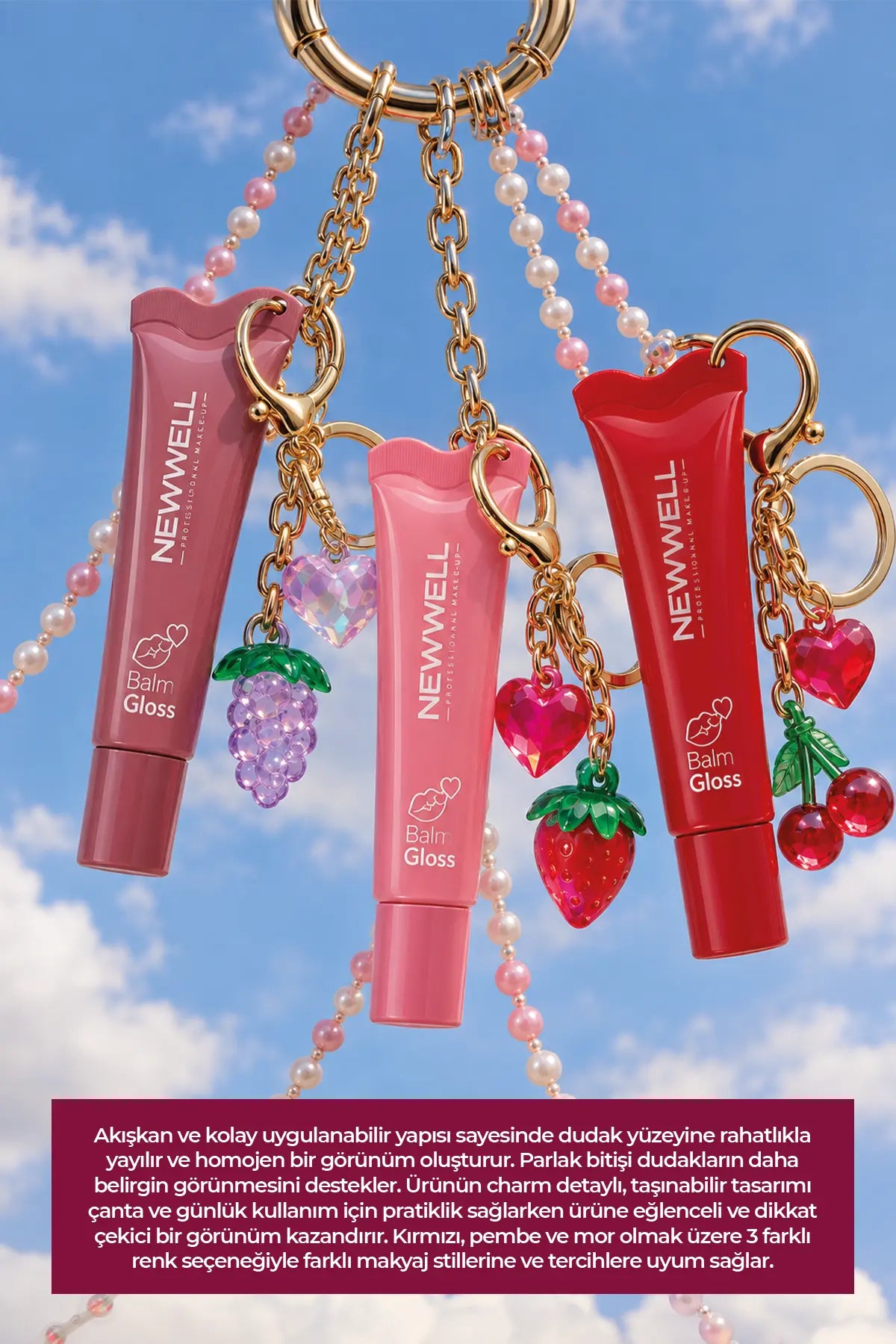 Charm Lip Balm & Gloss – Dudak Balmı ve Parlatıcısı Mor 02 15 ml