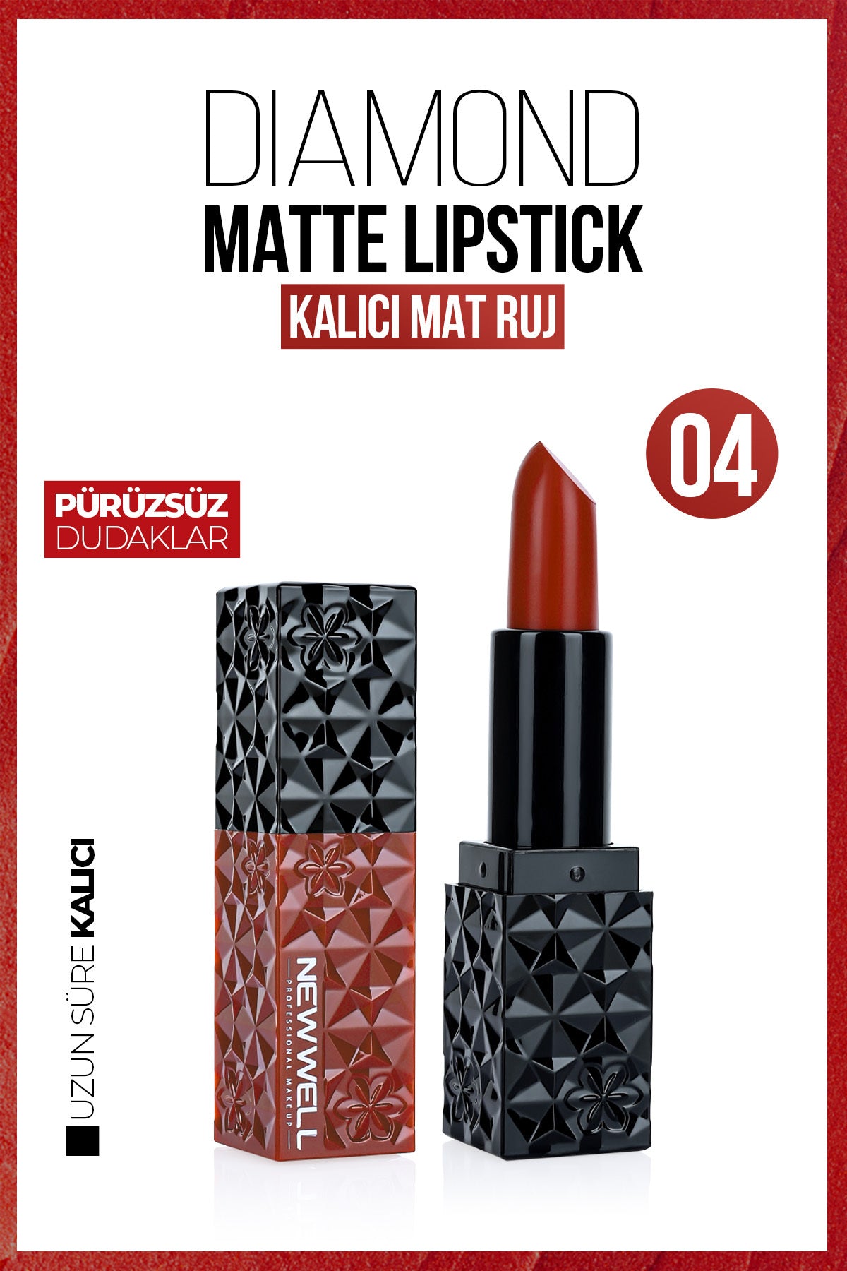 Diamond Matte Lipstick 04 Gün Boyu Kalıcı