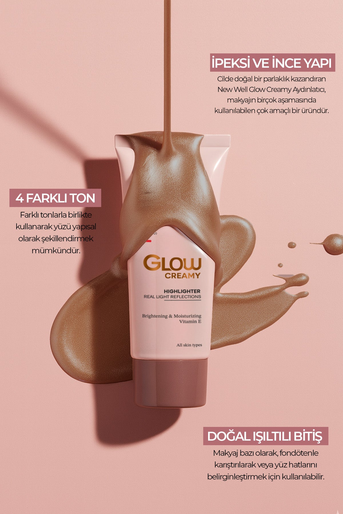 Glow Creamy Highlighter Doğal Işıltılı Krem Aydınlatıcı 30 ML Sandstone 04