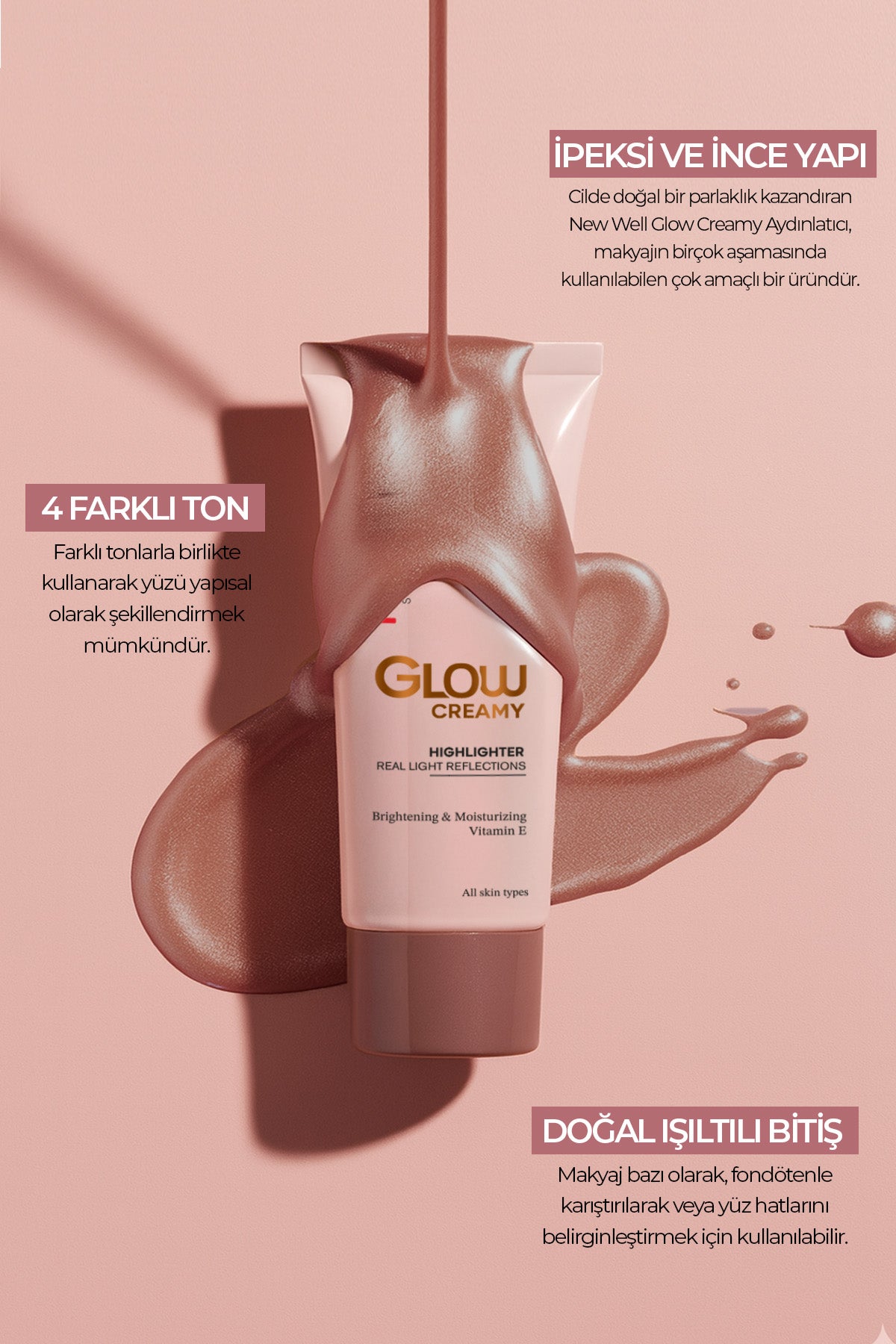 Glow Creamy Highlighter Doğal Işıltılı Krem Aydınlatıcı 30 ML Carnelian 03