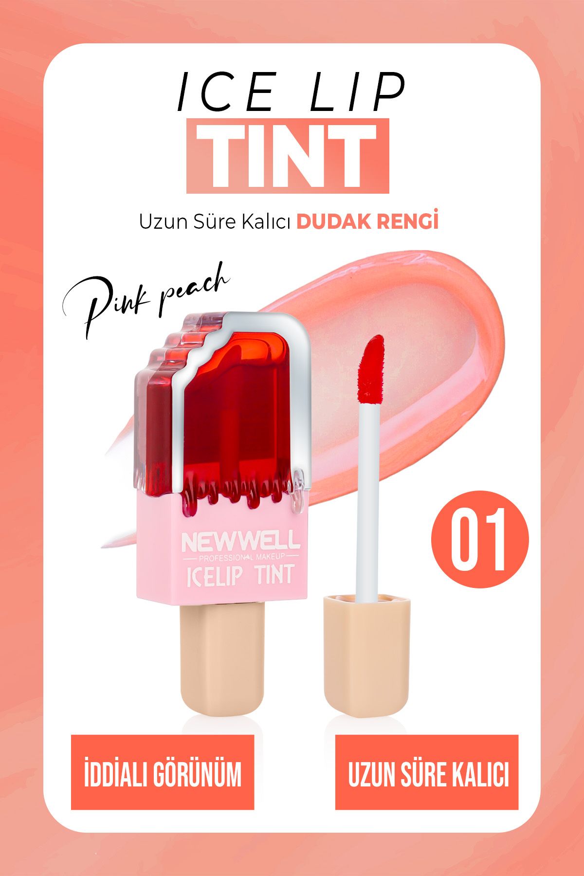 Ice Lip Tint Pink Peach 01 6 ML