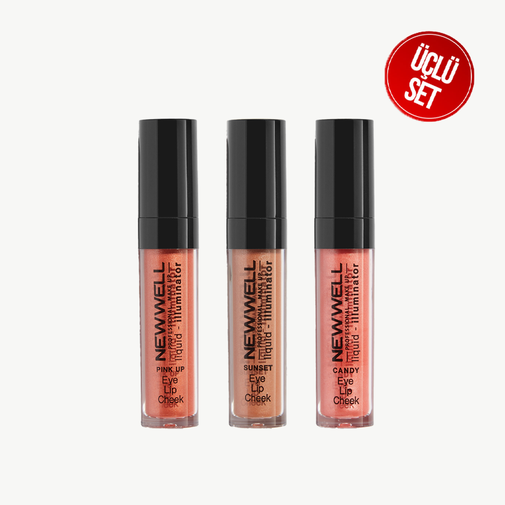 Liquid Illuminator Aydınlatıcı Allık 3 In 1 Candy - Sunset - Pink Up 3'lü Set