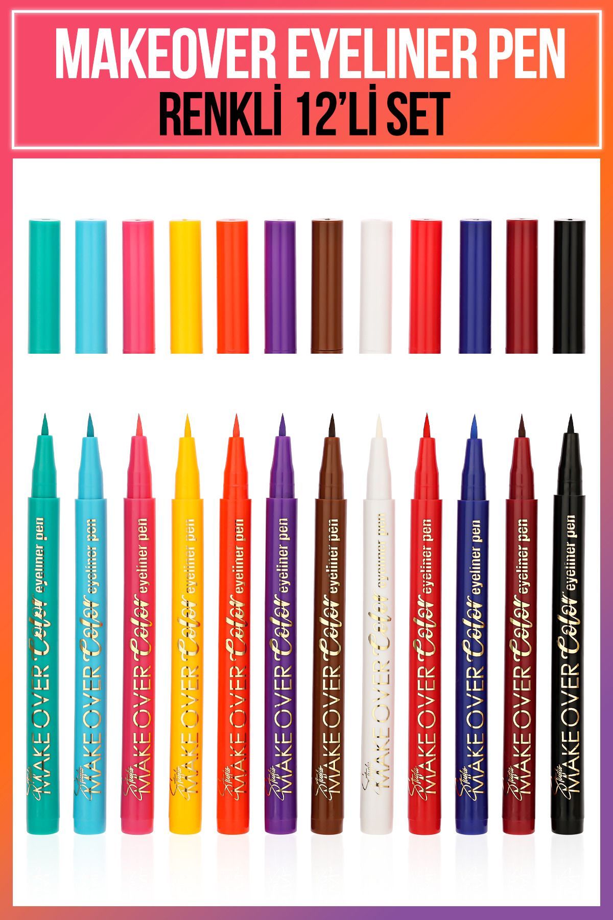 Makeover Eyeliner Pen 12li Renkli Set