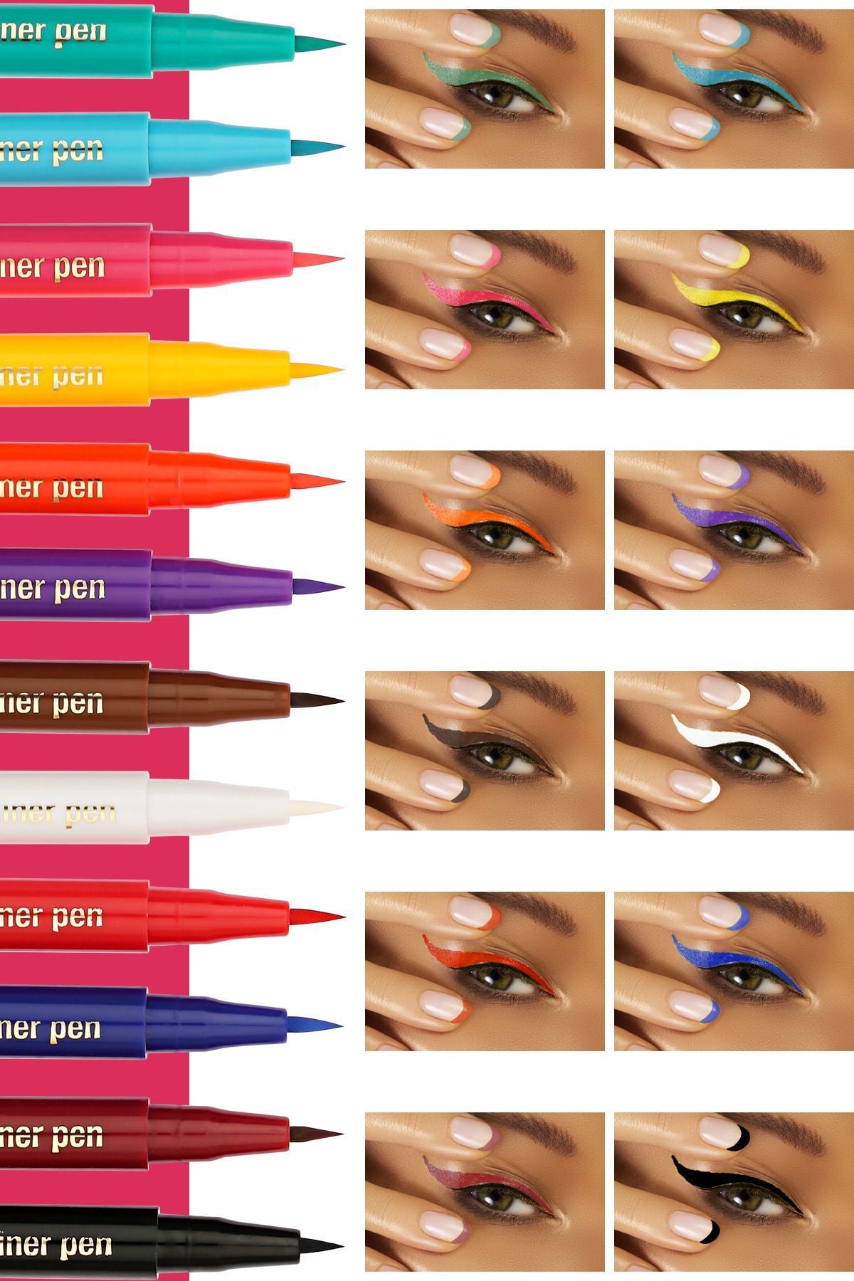 Makeover Eyeliner Pen 12li Renkli Set