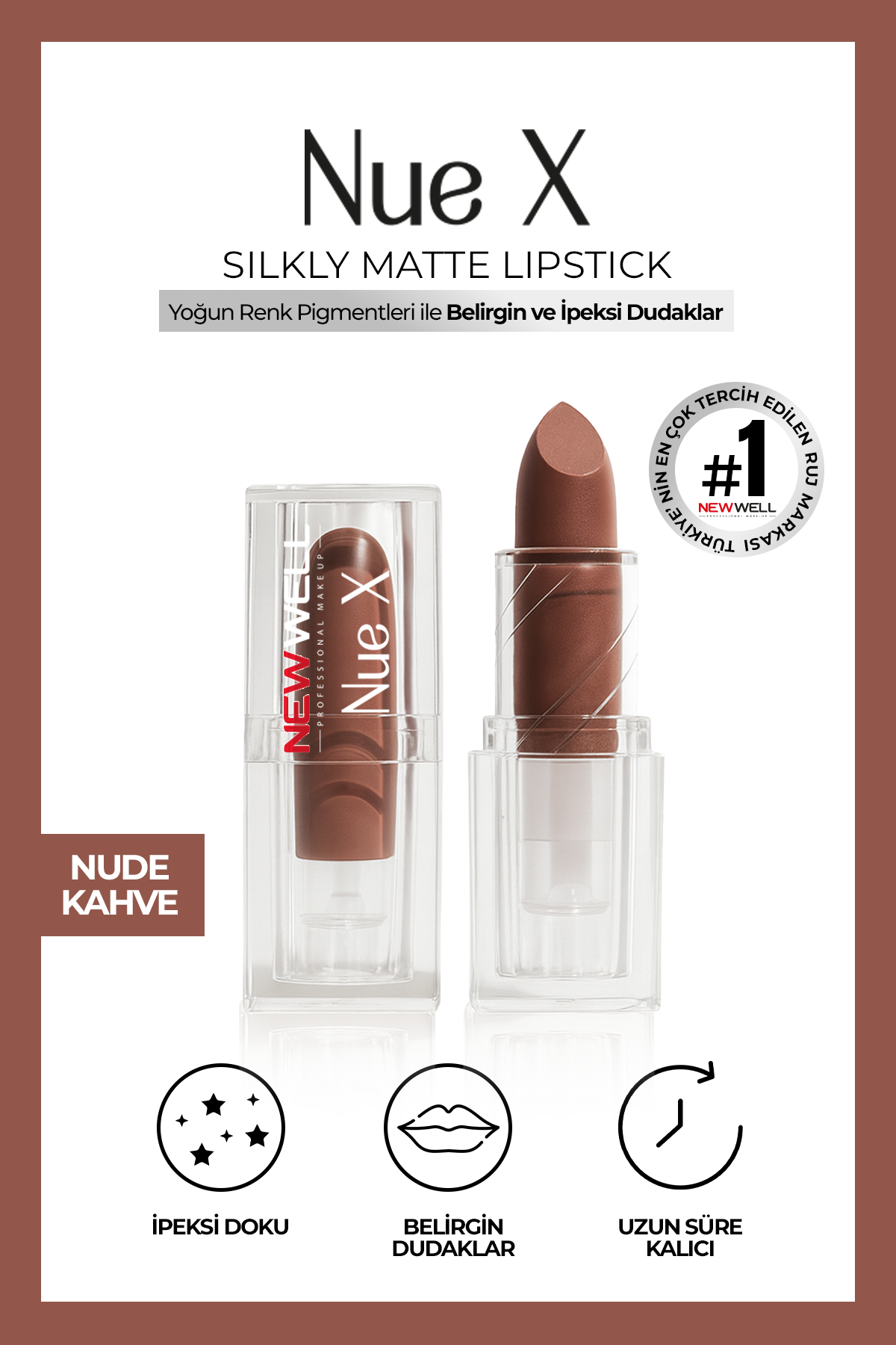 Nue X Silkly Matte Lipstick Nude Kahve 04
