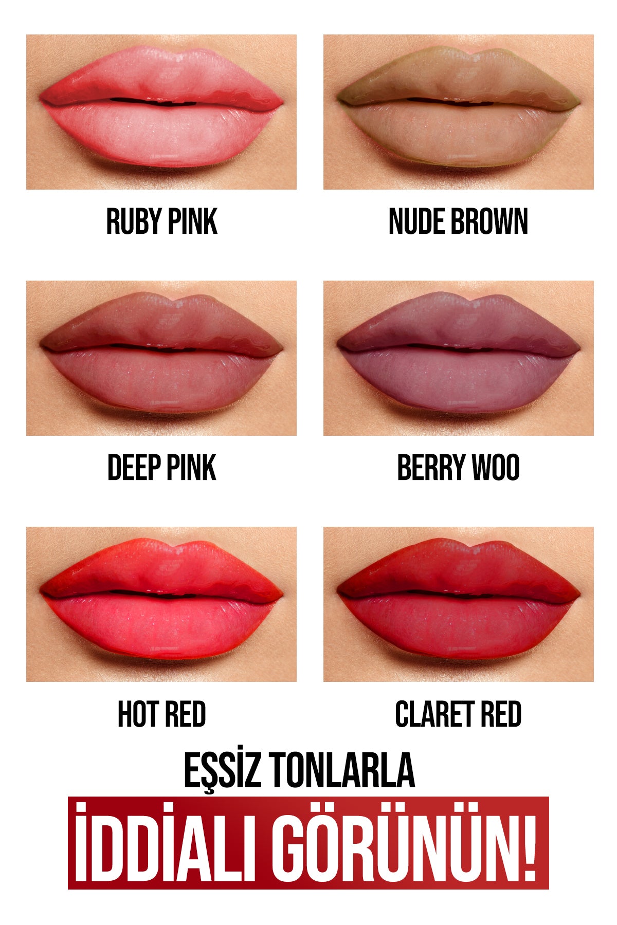 Permanent Matte Lipstick 01Ruby Pink Uzun Süre Kalıcı
