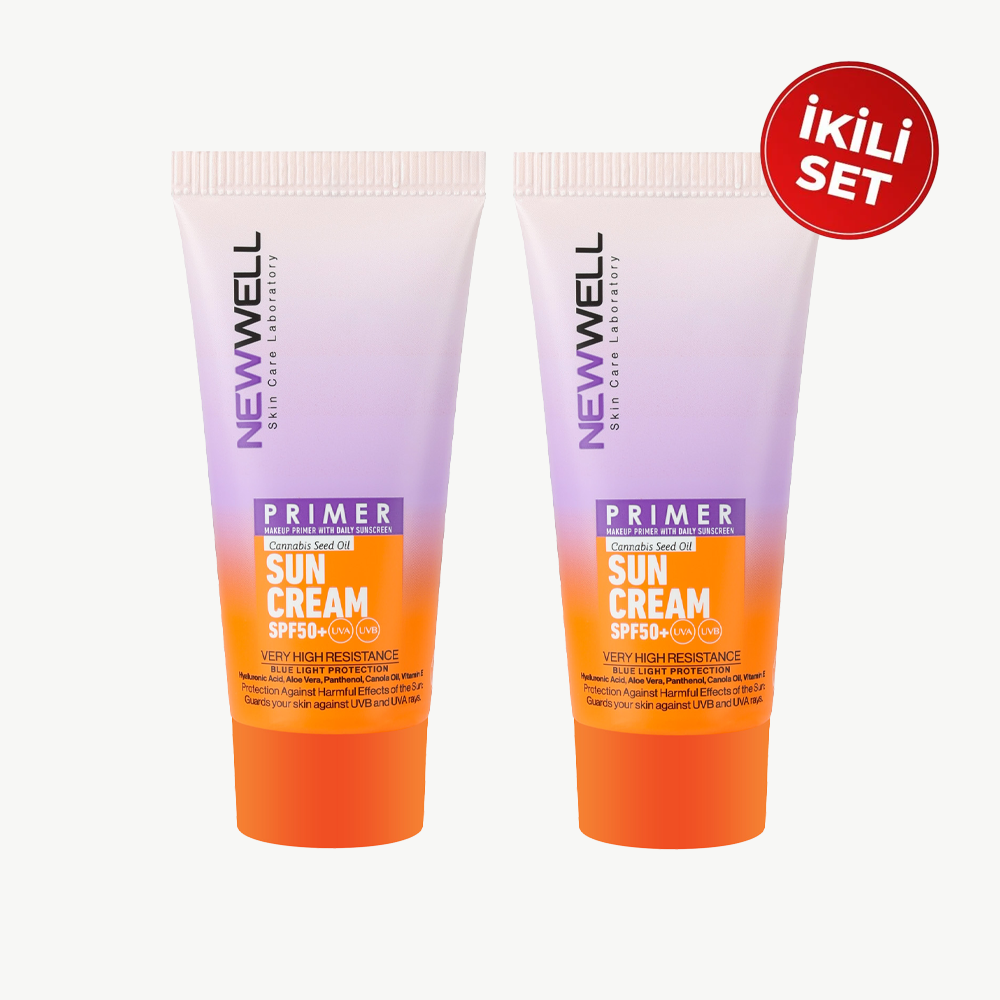 Makyaj Bazı Güneş Kremi 50 SPF+ Aydınlatıcı Etkili Primer Sunscreen 50 ml - 2 Adet