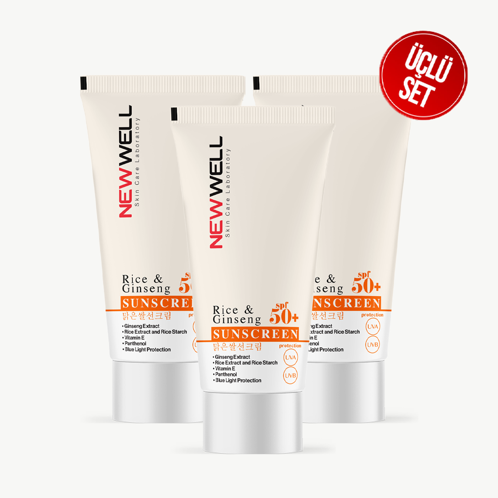 Rice & Ginseng Sunscreen Spf 50+ Pirinç Özlü Güneş Kremi 50 ml. - 3 Adet