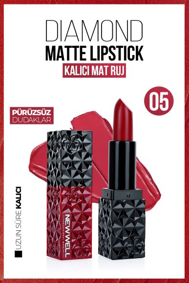 Diamond Matte Lipstick 05| Gün Boyu Kalıcı -Ruj - Lipstick