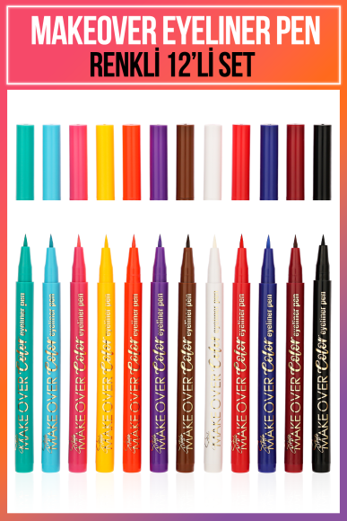 Makeover Eyeliner Pen 12'li Renkli Set - 1