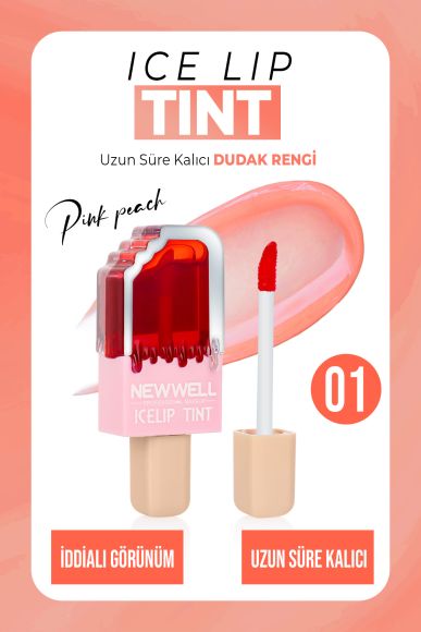Ice Lip Tint Pink Peach 01 6 ML -Ruj - Lipstick