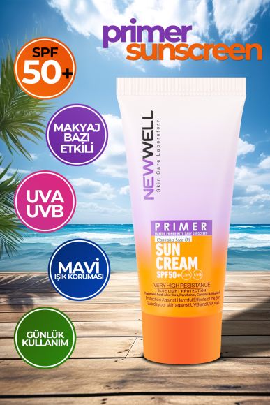 Makyaj Bazı Güneş Kremi 50 SPF+ Aydınlatıcı Etkili Primer Sunscreen 50 ML -Güneş Bakımı