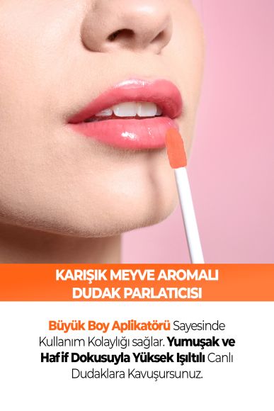 Mix Fruit Lipgloss 02-Karışık Meyve Aromalı Dudak Parlatıcısı 8 ML -Lip Gloss - Dudak Parlatıcısı