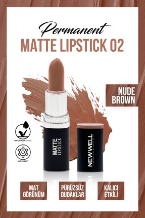 Permanent Matte Lipstick 02 Nude Brown | Uzun Süre Kalıcı -Ruj - Lipstick Thumbnail