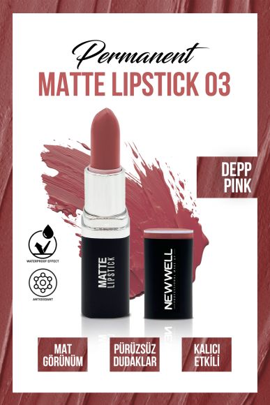 Permanent Matte Lipstick 03 Deep Pink | Uzun Süre Kalıcı -Ruj - Lipstick