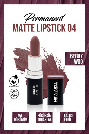 Permanent Matte Lipstick 04 Berry Woo | Uzun Süre Kalıcı -Ruj - Lipstick Thumbnail